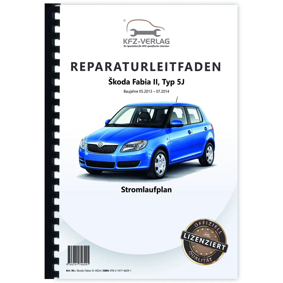 SKODA Fabia Typ 5J 2013-2014 Schaltplan Stromlaufplan Verkabelung Elektrik Pläne - Bild 1 von 4