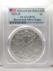 2022 W Burnished American Silver Eagle PCGS SP70 Advanced Release