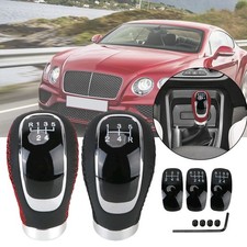 PU Leather 5/6 Speed Cover Car Manual Gear Shift Knob Shifter Handle Lever Set