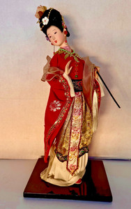 Vintage 1960's Chinese Beauty Doll w/Silk Clothing & Intricate Details Handcraft