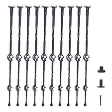 Uimoso Metal Deck Balusters 10pcs 44'' Steel Spindles w/ Screw Double Baskets