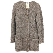 Chanel Collarless Jacket Brown 93A #40 165934