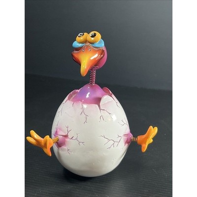 Exhart Purple Bird Hatching From Egg Figurine Wobbler Bobblehead Paperweight