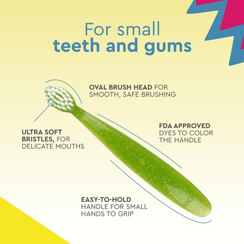 RADIUS Kids Toothbrush, Child Extra Soft, 1 Year +, Totz Toothbrush, 2 Pack - Picture 3 of 10