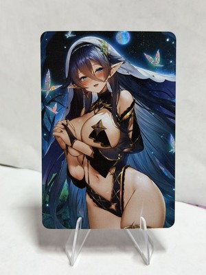Priest Fairy Elf Girl Light Waifu RARE BEAUTY Anime Holo Card Lewd azure gift