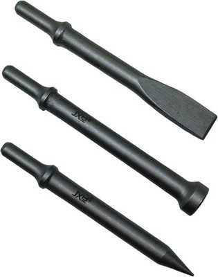 3-Piece Pneumatic Air Hammer Bit Set, 0.498'' Shank, 7.1'' Long, Cr-Mo Steel