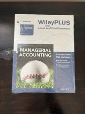 Wiley Plus Managerial Accounting Third Edition Loose Leaf Paperback BRAND NEW