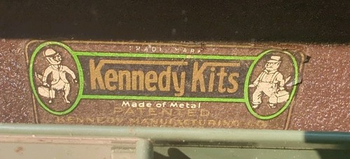 Vintage Kennedy Kits Cantilever Steel Tool/Tackle Box 17"x10"x8" With Key - Picture 10 of 15