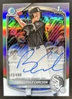 2025 Bowman Draft Billy Carlson Chrome Auto Refractor 1st #/499 White Sox