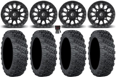 Fuel Vector 14'' Wheels Black 32'' Versa Cross V3 Tires Can-Am Commander Maverick