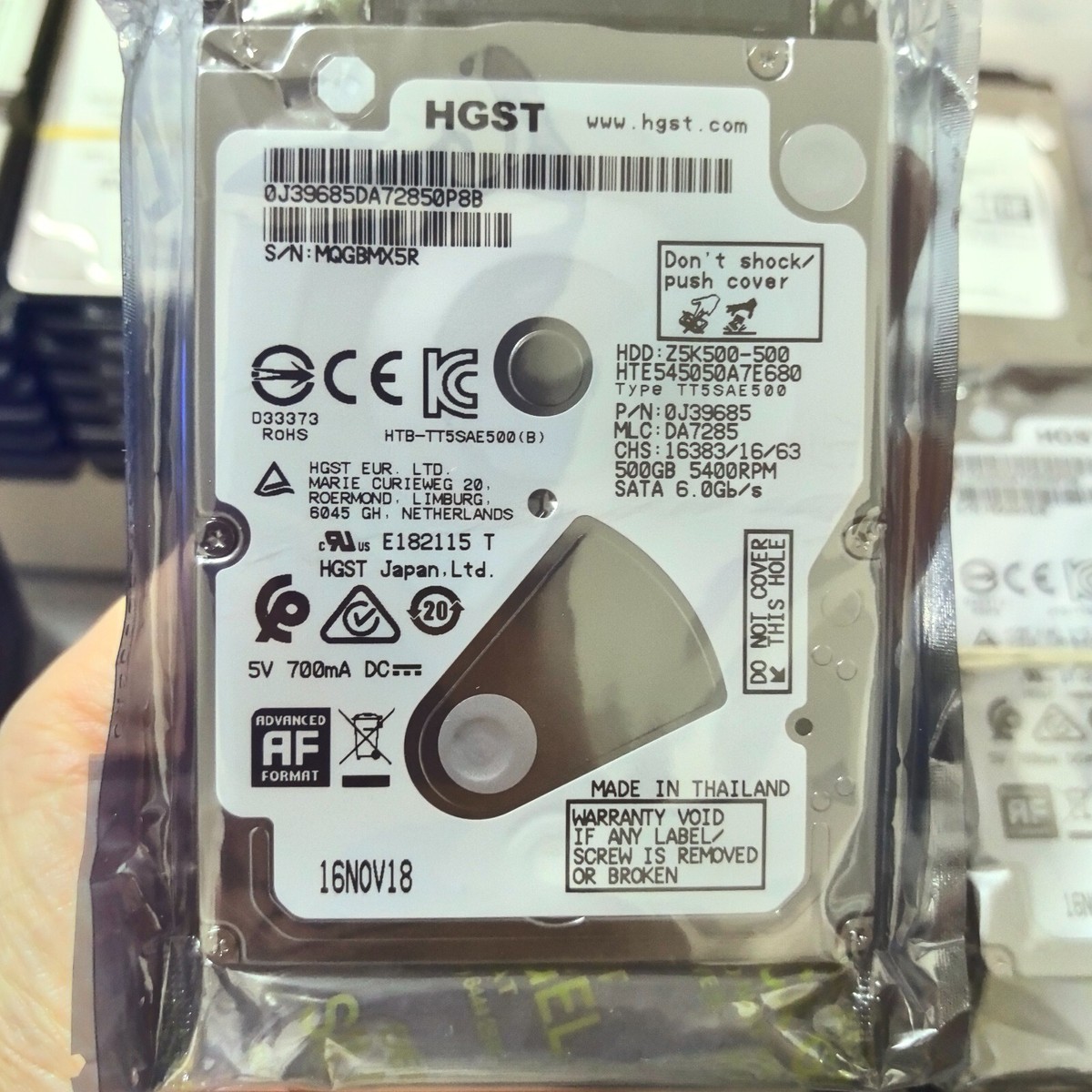 HGST 500GB HTE545050A7E680 5400RPM 8MB SATA6Gb/s 2.5