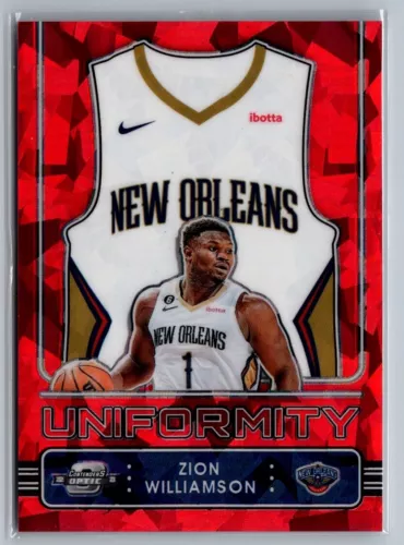2022-23 Contenders Optic Uniformity Red Cracked Ice #14 Zion Williamson