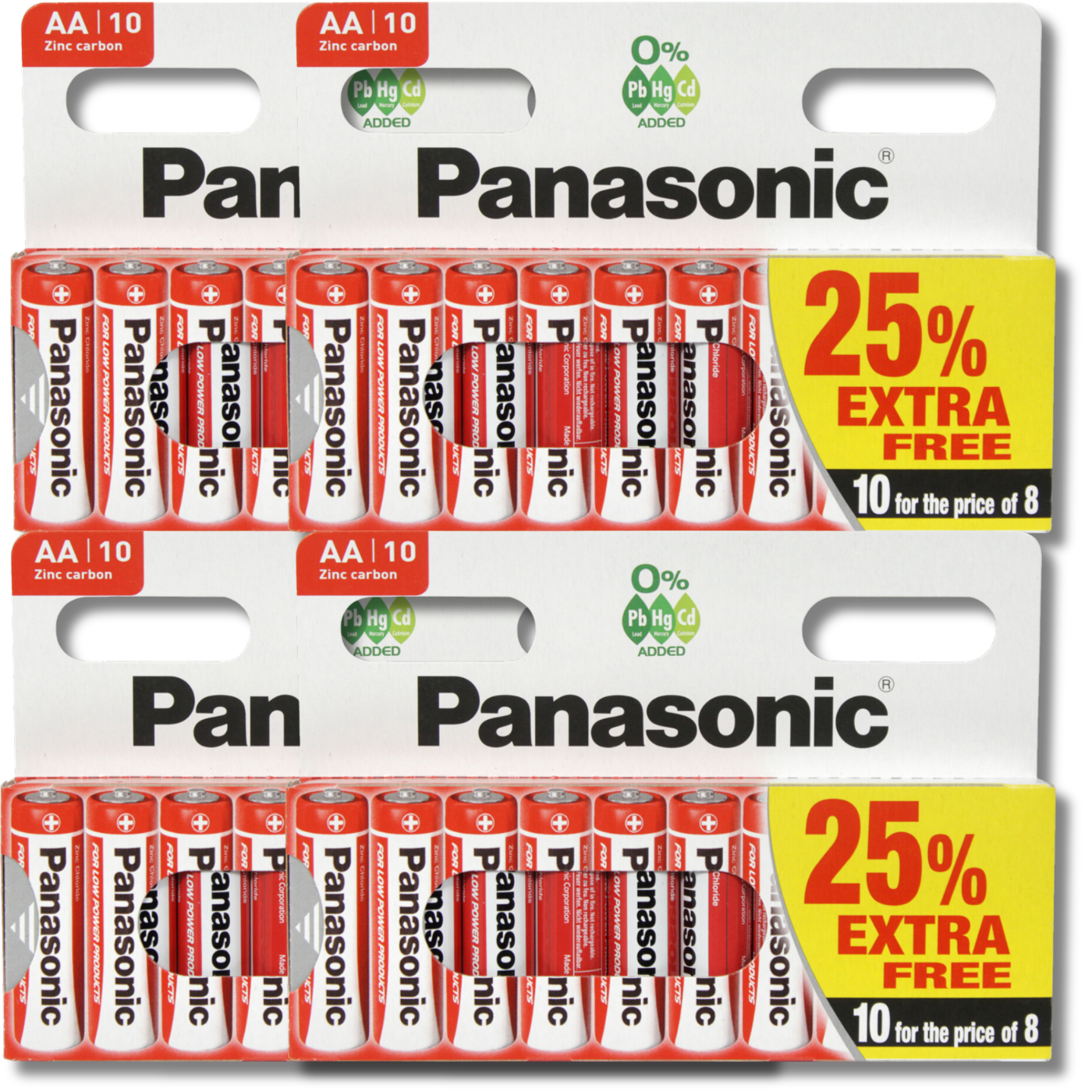 Pack of 10 Panasonic AA Zinc Carbon Batteries LR6 MN1500 1.5V for Remotes - Image 28