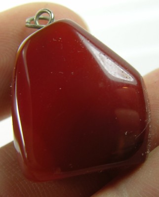 #2 46.35Ct Brazil 100% Natural Carnelian Agate Crystal Pendant 9.25g 23.00mm