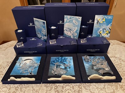 SWAROVSKI WONDERS of THE SEA TRILOGY HARMONY ETERNITY COMMUNITY W/Title Plaques