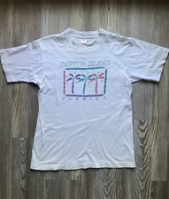 Vintage Single Stitch Fruit of the Loom Captiva Island T Shirt Made in USA Med