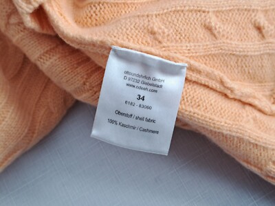 ODEEH light orange cable-knit cashmere pullover. Size 34 | eBay