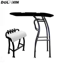 Dolphin Pro2 Boat T Top Black Coated + Pro 29" Wide Black Leaning Post 5 Yrs Wty