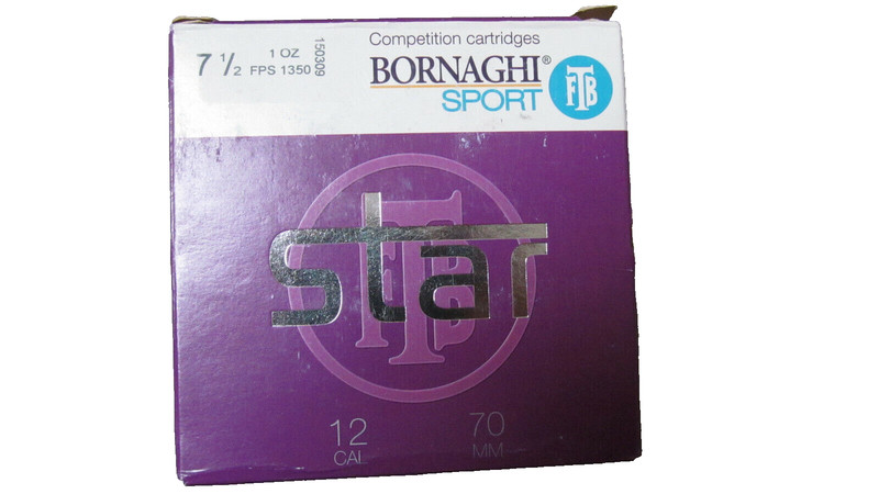 Rare Modern Bornaghi Sport Star Purple 12 Gauge Shotshell Box ~ Empty