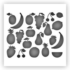Fruit Apple Grape Banana Pear Stencil - Choose a Size - Laser-Cut Reusable