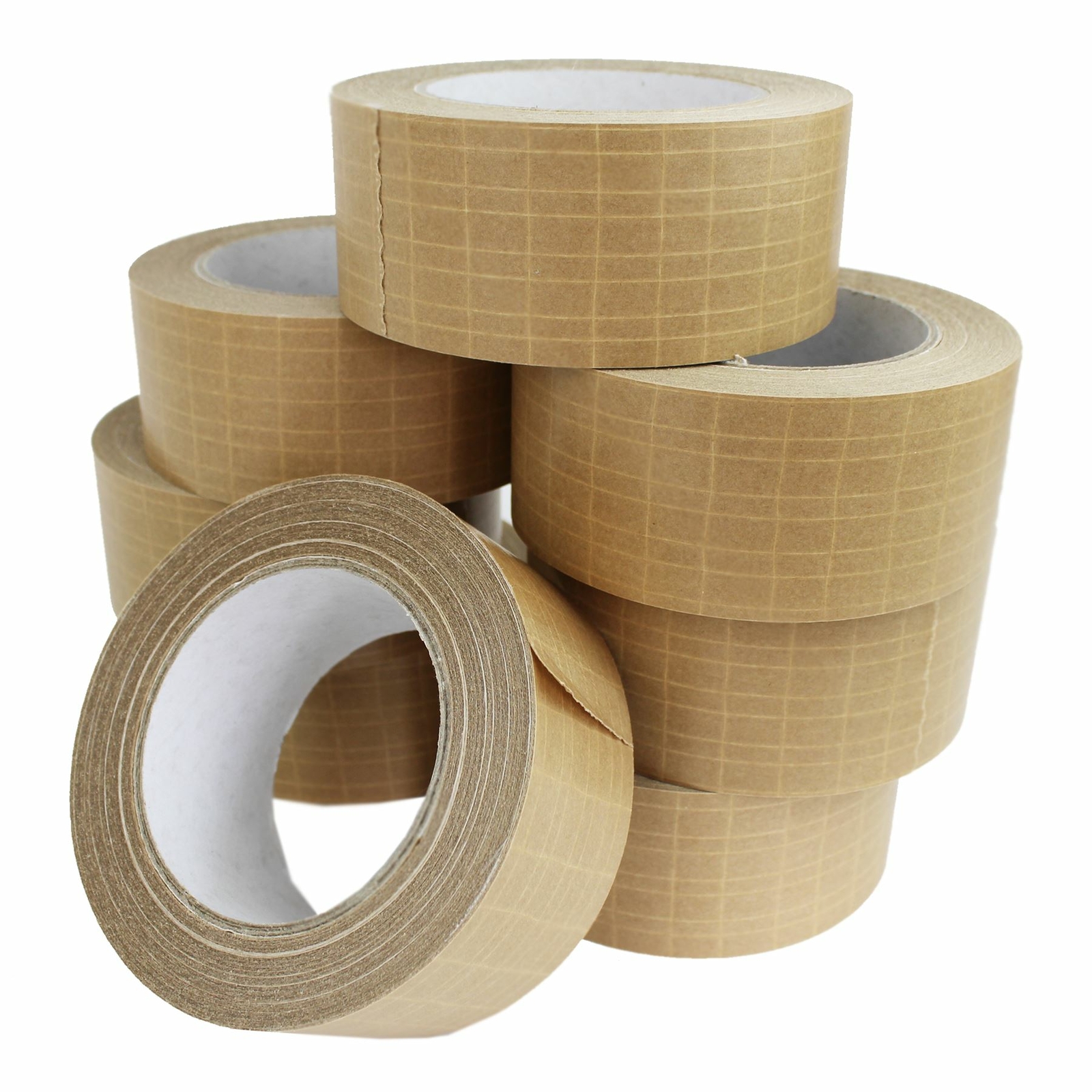 Self-Adhesive Reinforced, Extra Strong, Paper Packaging Tape–50mm x 25m– 8 Rolls