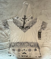 Makobi Men's Lightweight Shirt - Short Sleeve Fashion Hoodie White M150