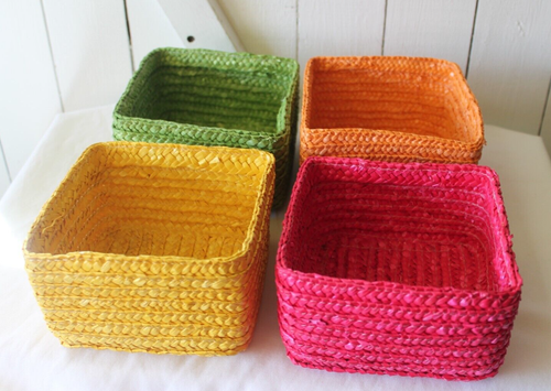 Vintage Style Fiesta Rattan Condiments Cutlery Storage Holder Basket - Picture 6 of 12