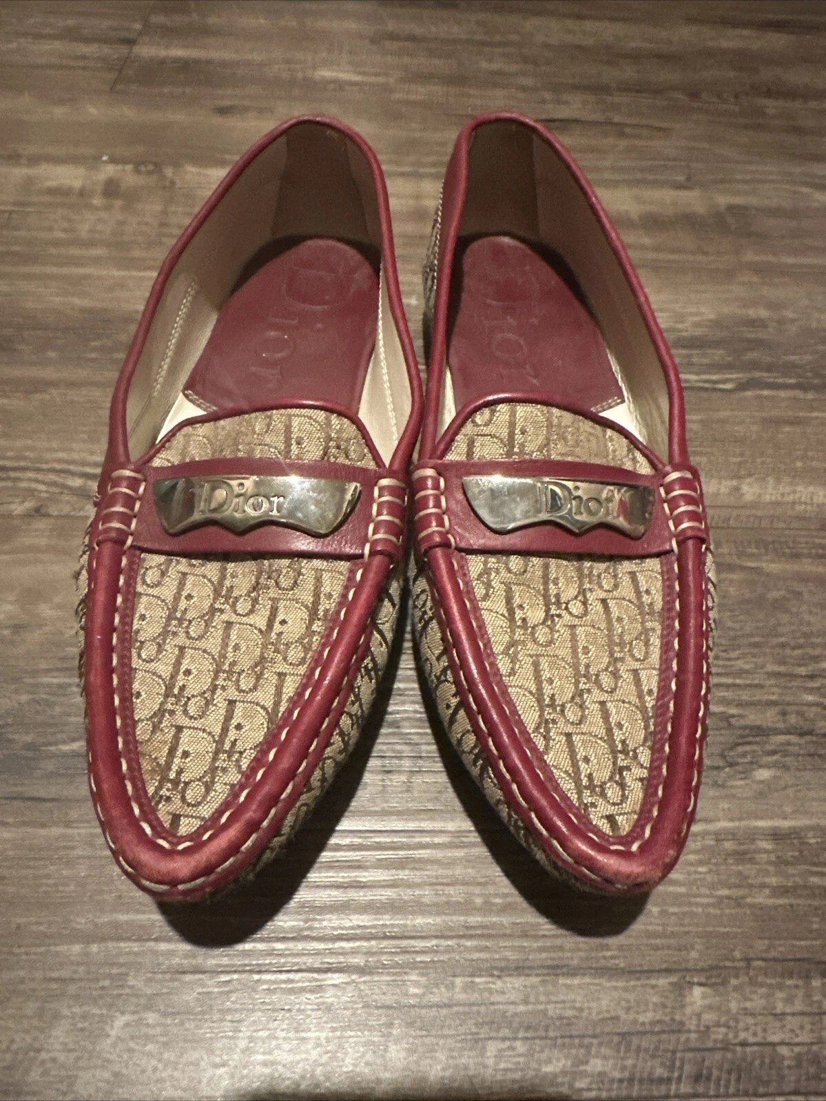 New Christian Dior Women Signature Loafers Right 37 Left 37.5