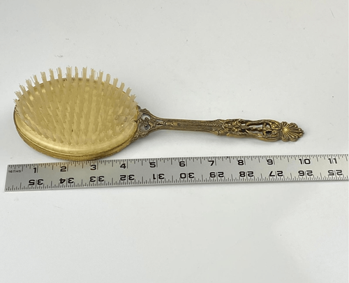 Vintage Brass Floral Design Victorian Ornate Hair Brush Gold Color EA1907 - Picture 10 of 10