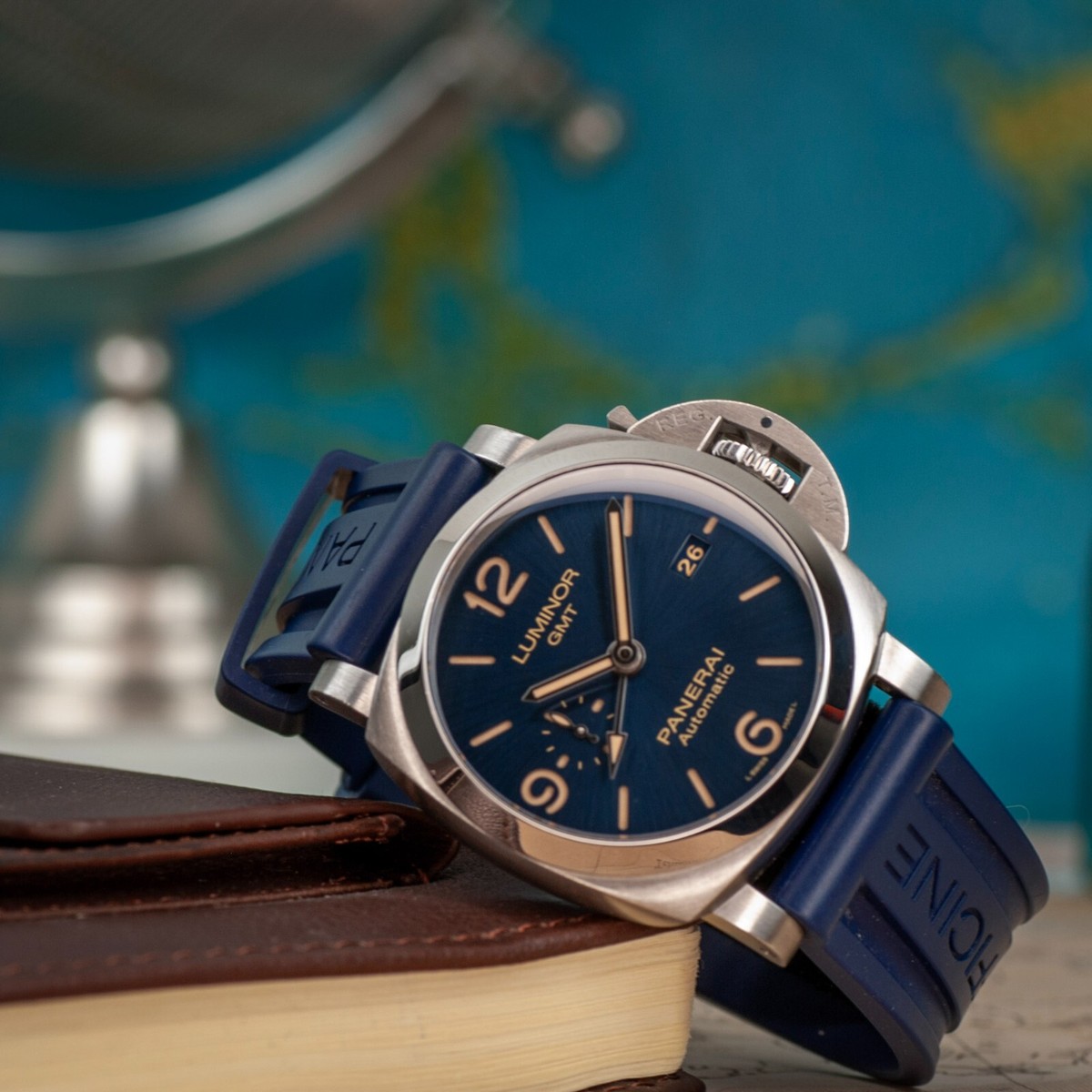 Panerai Luminor Marina 1950s GMT PAM 1033 Blue Dial Box & Papers