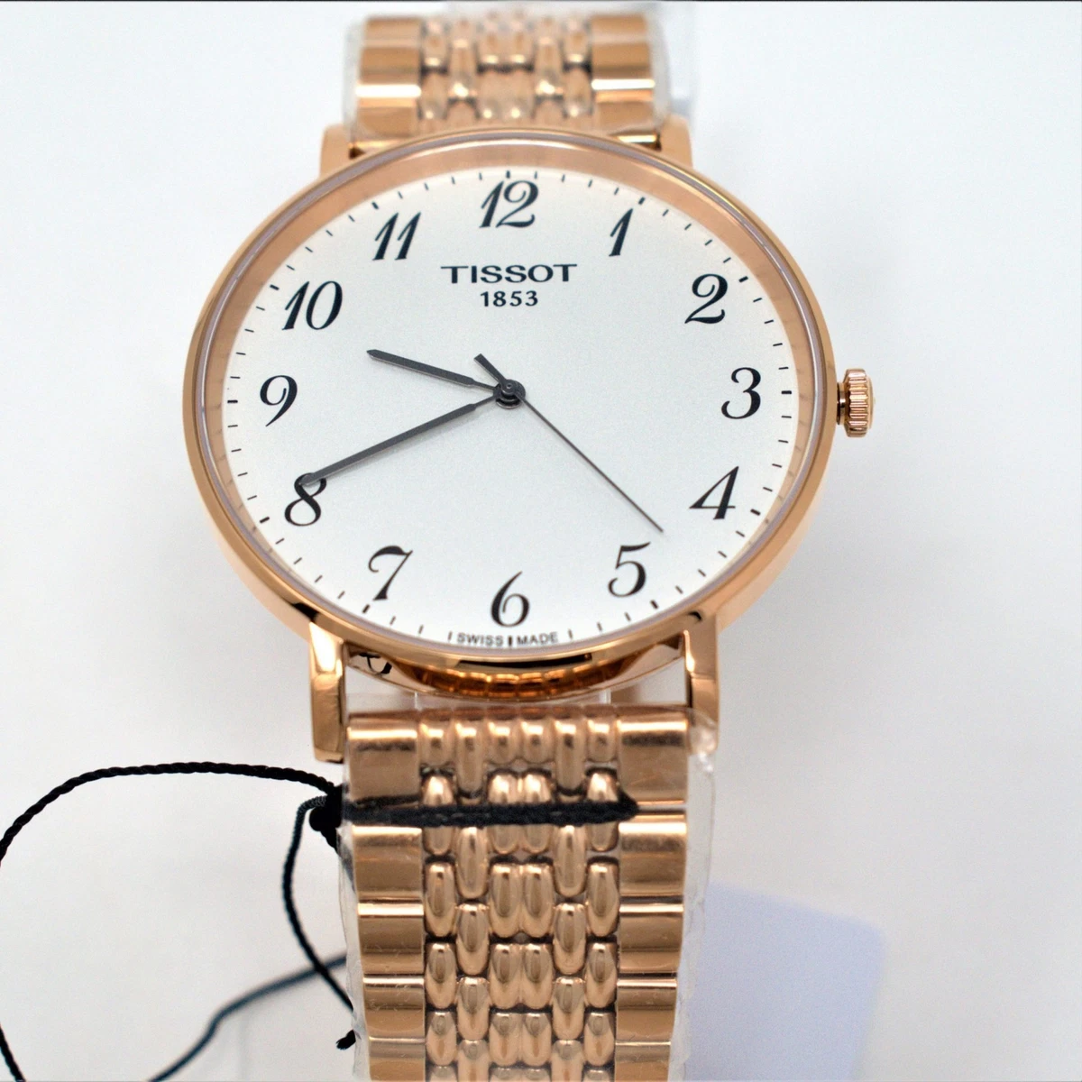 Tissot T1096103303200 Unisex Everytime Bracelet Strap Watch Rose Gold White