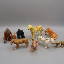 Lot of 8 Mix Variety Safari Animal Figures Tiger Gorilla Lion Cheeta