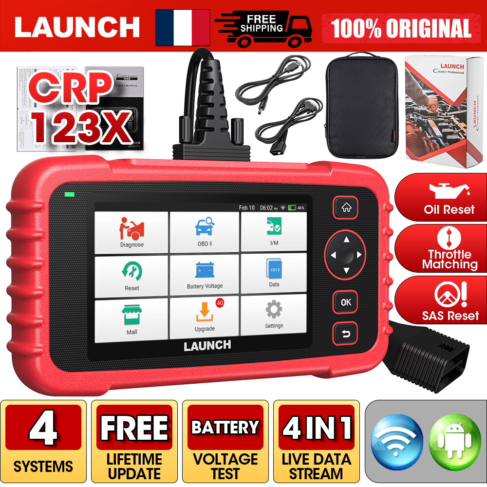 LAUNCH CRP123X Elite valise de diagnostic pour analyser l'airbag, la transmission et le système moteur