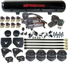 Air Suspension 4 Link 400 Compressors Bags 1/2" Valves Black 9 Fits 1973-87 C10