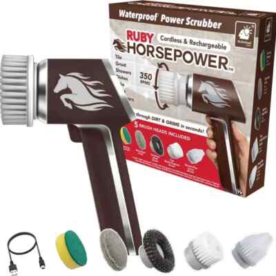 Ruby Horsepower Handheld Cordless Power Scrubber ''As Seen on TV''