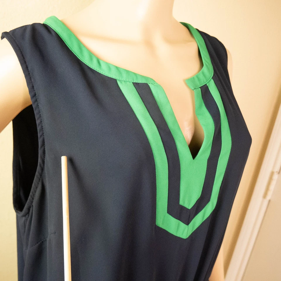 Vestido sin mangas Hawthorn XL Flynn colorblock azul verde para mujer Foto 4 de 4