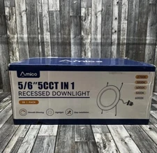 Amico A1820AX122 White 5/6 Inch 5CCT In 1 LED Recessed Downlight 20 Pack