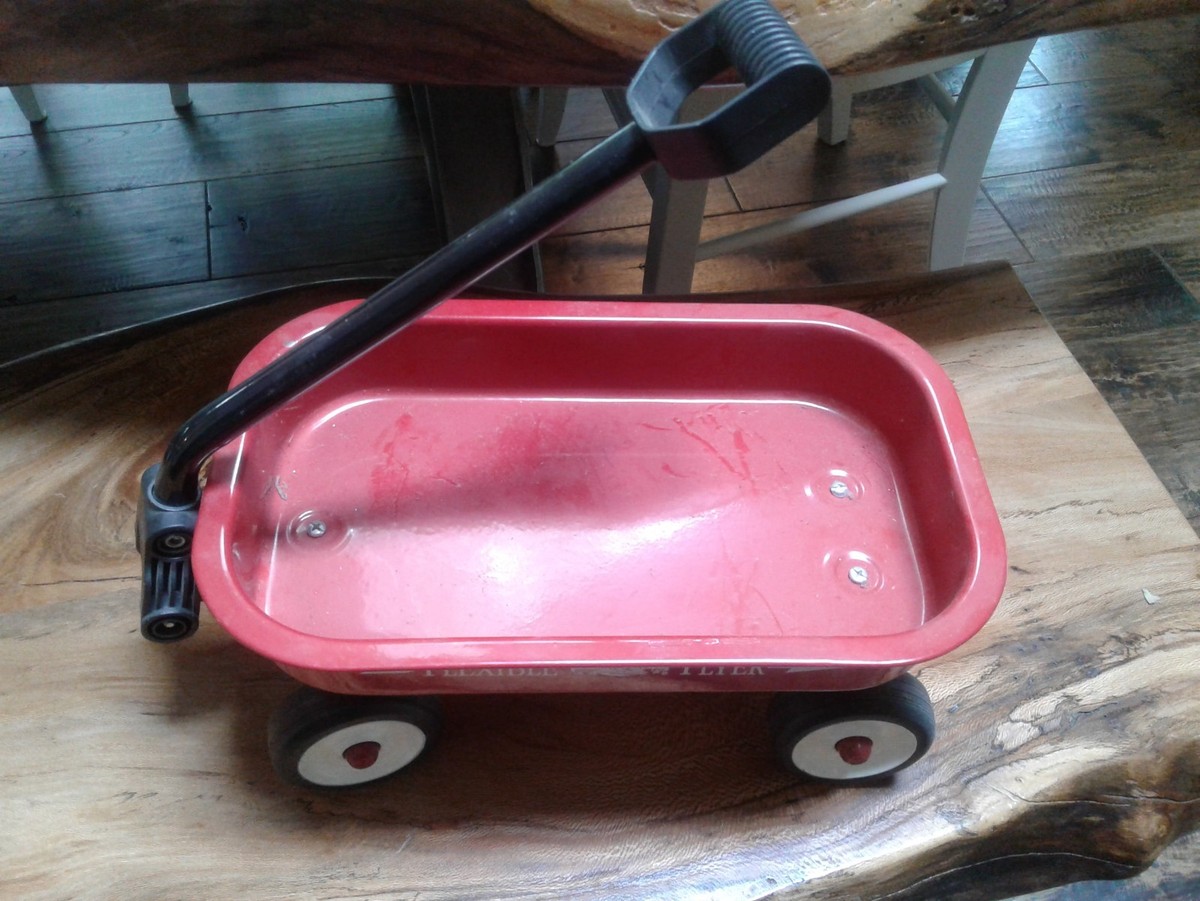 VINTAGE set of Flexible Flyer Red Mini Tricycle, wagon, scooter