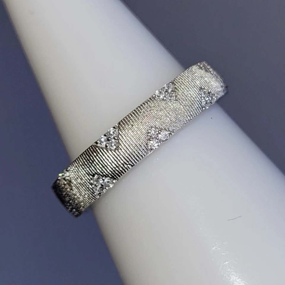 Gebürsteter Ring 925 vergoldet, Stapelring mattiert florentiner Art, satiniert - Bild 3 von 4