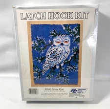National Yarn Crafts Snow Owl R646 Latch Hook Kit 20" x 27" New USA Made