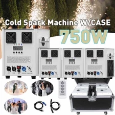 4X Cold Spark Machine 750W Stage Effect DMX Firework DJ Event Party Wedding&Case