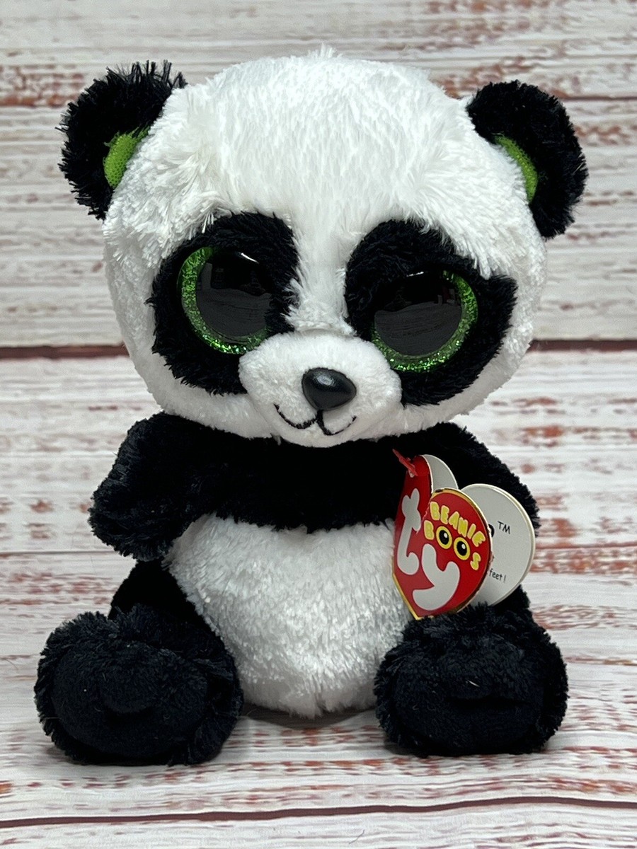 Ty Beanie Boos BAMBOO the Panda (6 Inch)(Sparkly Ears/Glitter Eyes) NEW  w/Tags