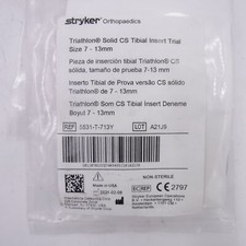 Stryker Triatlón Sólido CS Tibial Inster Trial Tamaño 7-13mm Sellado 5531-T-713Y