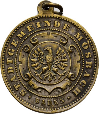 Fire brigade medal Baden Mosbach bronze 33 mm/ 16.8 g original #CFZ285