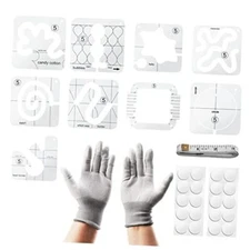  13 PCs Free Motion Quilting Template Set Includes 8 Quilting As Picture Show