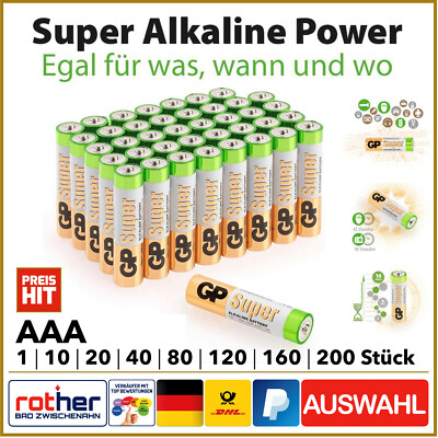 GP Super Alkaline Batterien Longlife Technologie 1.5V AAA Micro LR03 Auswahl