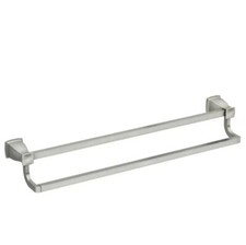 MOEN Hensley 24 in. Double Towel Bar with Press and Mark in Brushed Nickel 49.9
