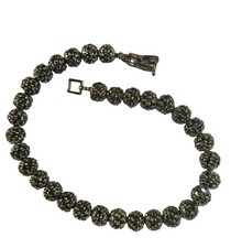 4Ct Rotondo Finto Nero Diamante Uomo Bracciale 14K Nero Argento Placcato Oro