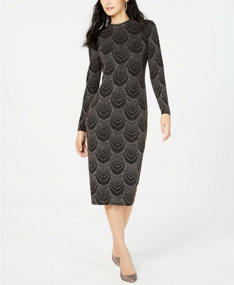 sequin mock neck dress