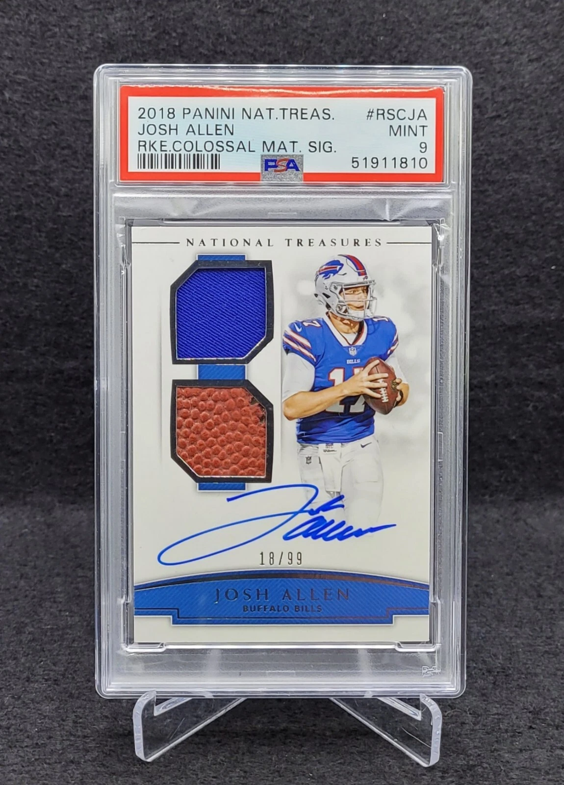 Josh Allen Panini National Treasures Rookie Colossal Material Signatures #RSCJA Base